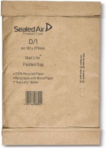Mail Lite Padded Bag enveloppen bruin D 1 181 x 273 mm doos van 100 stuks