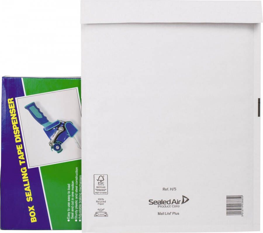 Mail Lite Plus luchtkussenenveloppen wit H 5 270 x 360 mm doos van 50 stuks