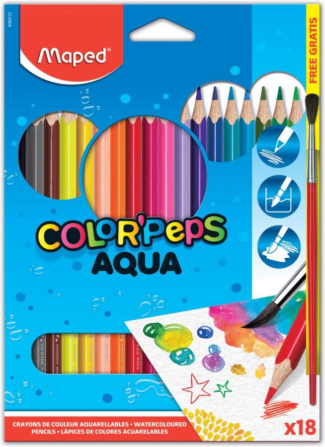 Maped Aquarelpotlood Color&apos;Peps Aqua 18 potloden