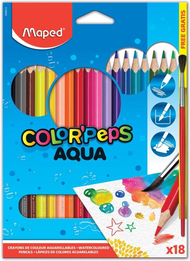Maped Aquarelpotlood Color&apos;Peps Aqua 18 potloden