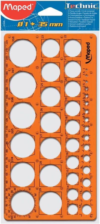 Maped Cirkelsjabloon Technic 1-35mm