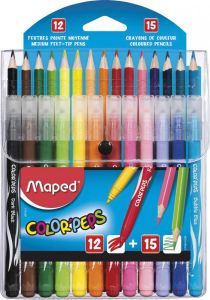 Maped Color&apos Peps combo pack 12 viltstiften + 15 kleurpotloden