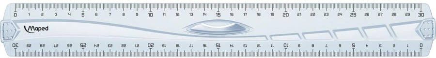Maped decimeterlat Geometric driedubbele decimeter 30 cm transparant
