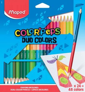 Maped driehoekig kleurpotlood Color&apos;Peps Duo 24 potloden in een kartonnen etui = 48 kleuren