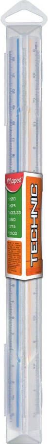 Maped driekantige schaallat groen: schaalverdeling 1:20 1:25 1:33 1:50 1:75 1:100