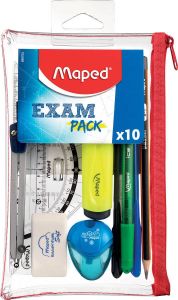Maped examenset 10 -delig in transparant etui