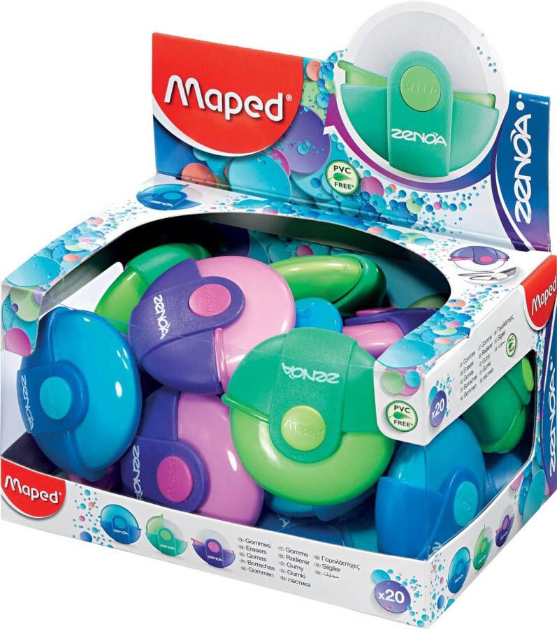 Maped Gum Zenoa roterend display à 20 stuks assorti