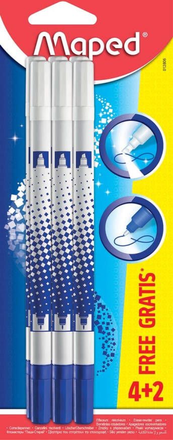 Maped inktuitwisser blister 4 + 2 stuks