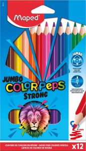 Maped kleurpotlood Color&apos;Peps Jumbo Strong 12 potloden in een kartonnen etui