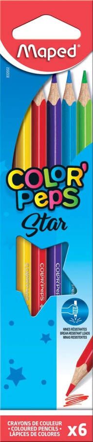 Maped Kleurpotlood Color'Peps Star set Ã¡ 6 kleuren