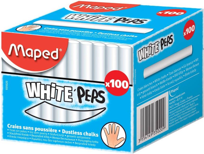 Maped Schoolbordkrijt White'Peps doos Ã¡ 100 stuks wit