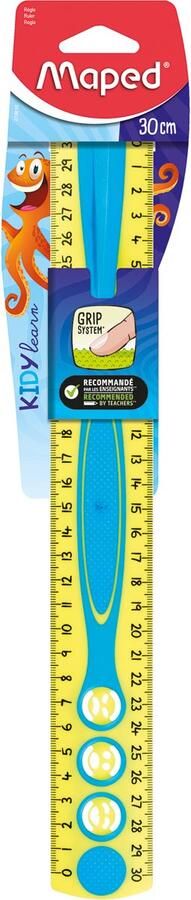Maped Kidy Learn lat Kidygrip 30 cm geassorteerde kleuren blister van 1 stuk