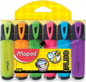 Maped markeerstift Fluo&apos;Peps assortiment blister met 6 stuks