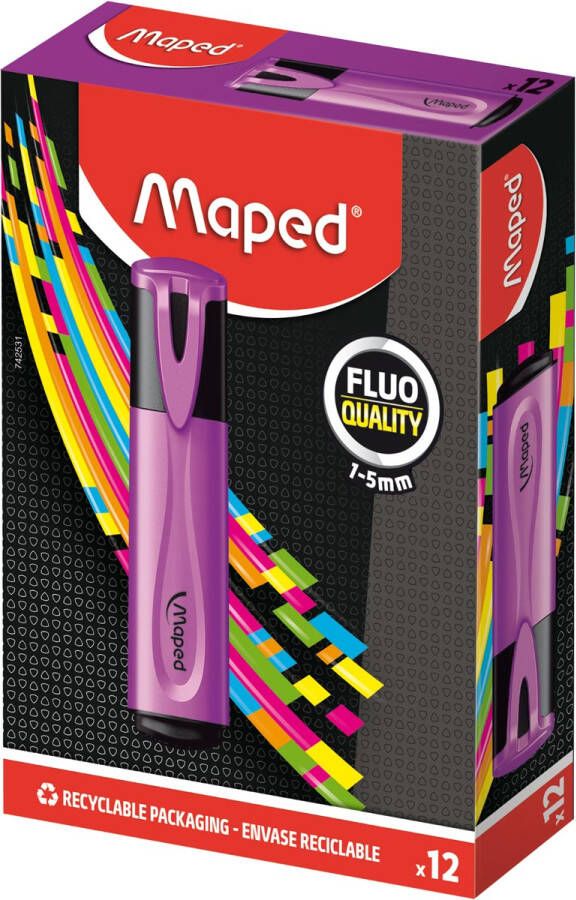 Maped markeerstift Fluo&apos;Peps paars