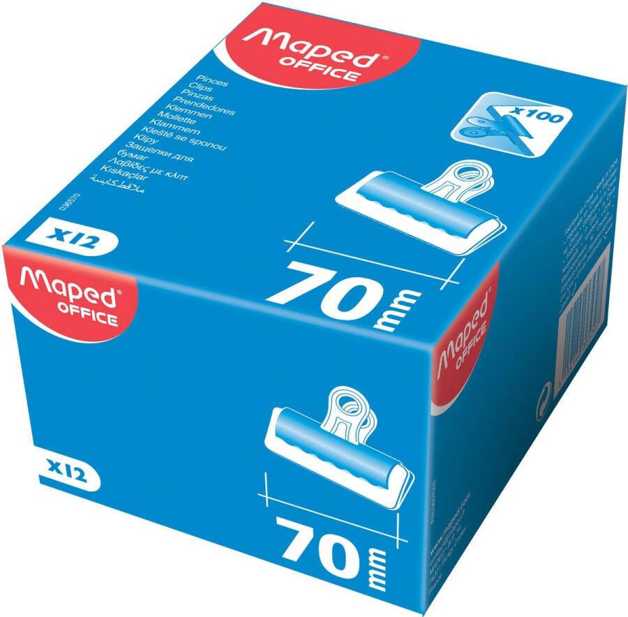 Maped Office Maped bulldogclip 70 mm zwart doos van 12 stuks