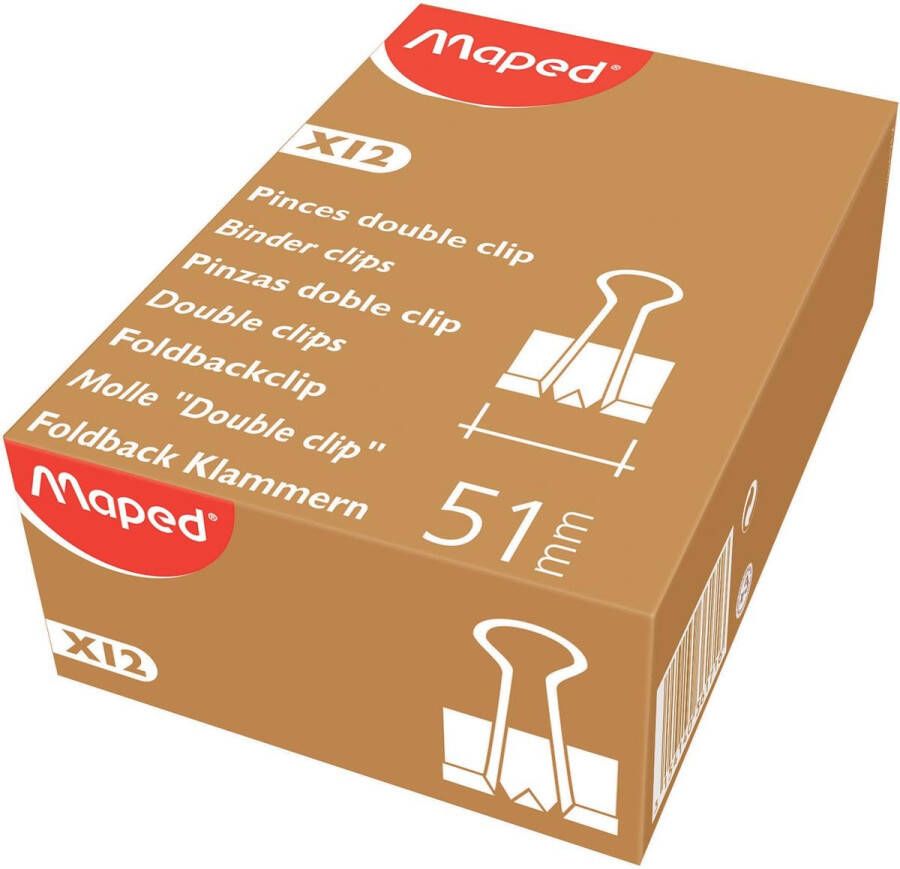Maped Office Maped foldbackclip 51 mm zwart doos van 12 stuks