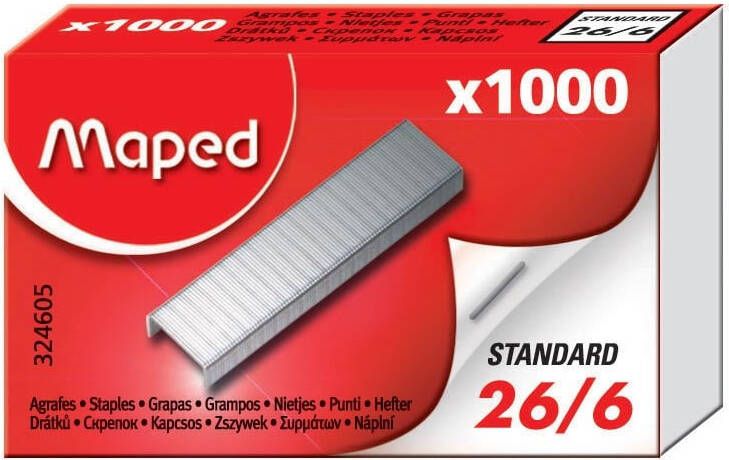 Maped Office Maped nietjes 26 6 doos van 1.000 nietjes