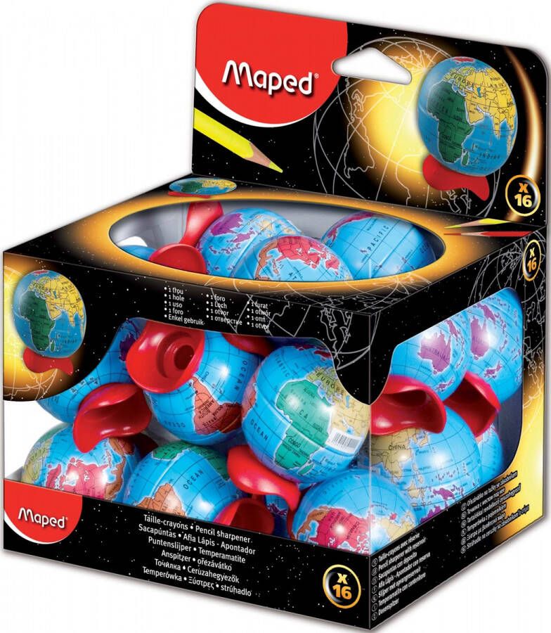 Maped potloodslijper Globe 1 gaats display van 16 stuks