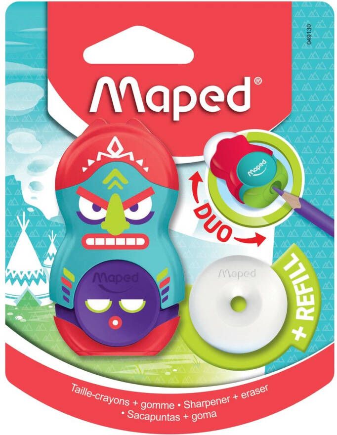 Maped potloodslijper + gom Totem blister met 1 stuk