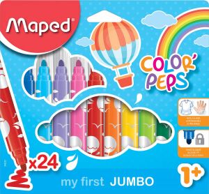 Maped viltstift Color&apos;Peps Jumbo Early Age etui van 24 stuks in geassorteerde kleuren