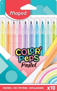 Maped viltstift Color&apos;Peps Pastel medium punt etui van 10 stuks