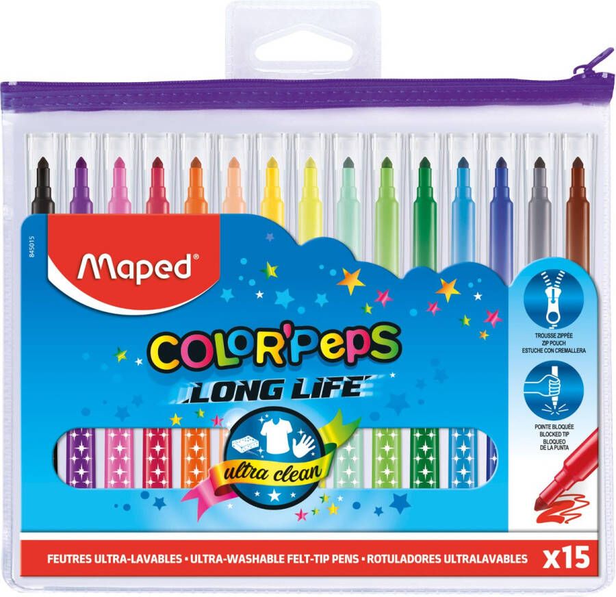 Maped Viltstift ColorPeps Long Life etui van 15 stuks