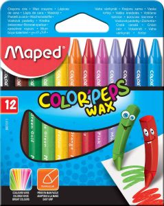 Maped waskrijt Color&apos;Peps Wax doos van 12 stuks in geassorteerde kleuren