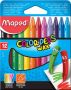 Maped waskrijt Color&apos;Peps Wax doos van 12 stuks in geassorteerde kleuren - Thumbnail 1
