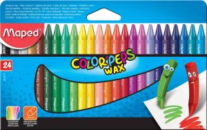 Maped waskrijt Color&apos;Peps Wax doos van 24 stuks in geassorteerde kleuren