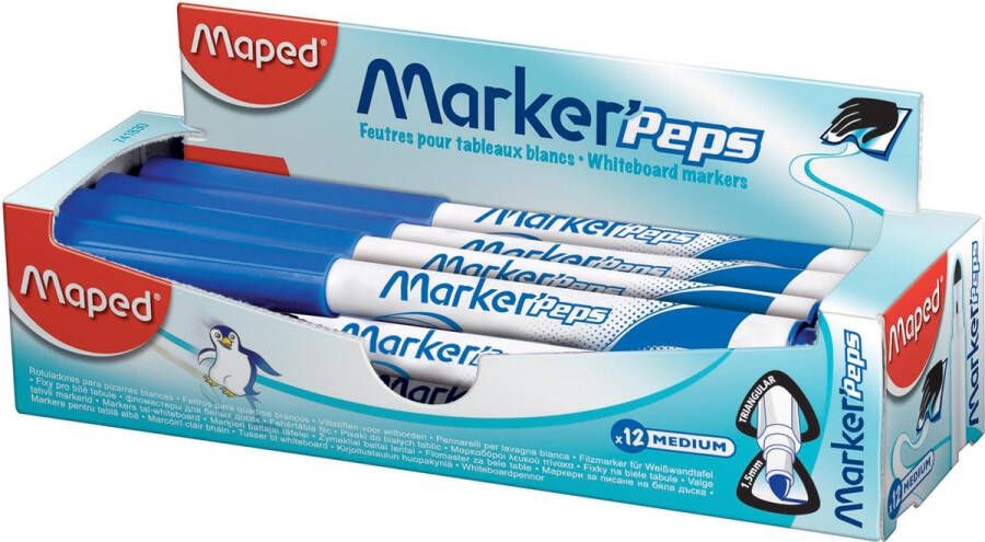Maped whiteboardmarker Marker&apos;Peps doos van 12 stuks blauw