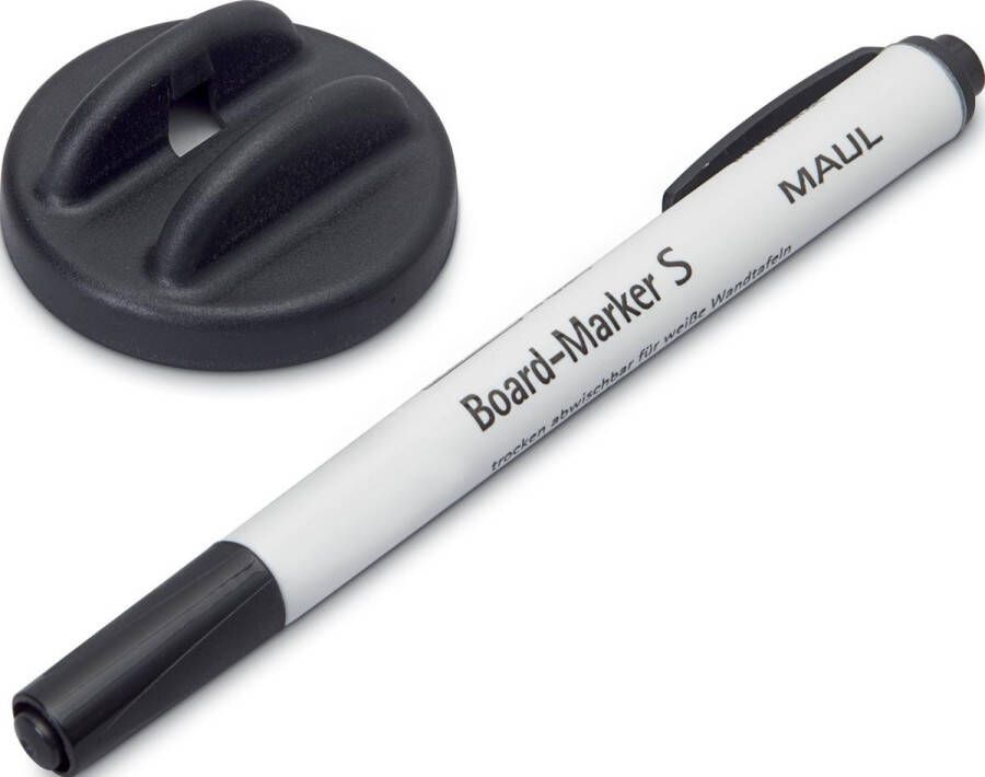 MAUL Whiteboardwisser met whitebordstift zwart magnetisch