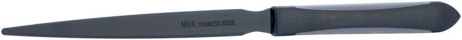 Maul briefopener Pro 21.5cm vlak model zwart handvat van soft kunststof RVS opener ook zwart