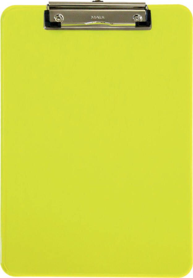 Maul klemplaat Neon hard kunststof A4 staand geel transparant