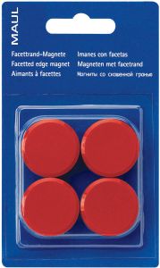 Maul magneet Solid 32mm trekkracht 1kg blister 4 rood