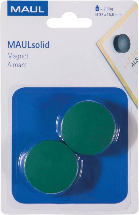 Maul magneet Solid 38 mm trekkracht 2 5 kg blister van 2 stuks groen