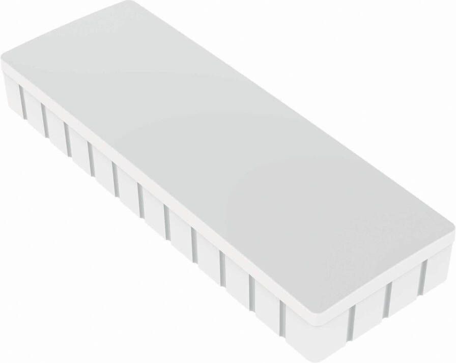 Maul magneet Solid rechthoek 54x19 mm trekkracht 1 kg doos van 10 stuks wit