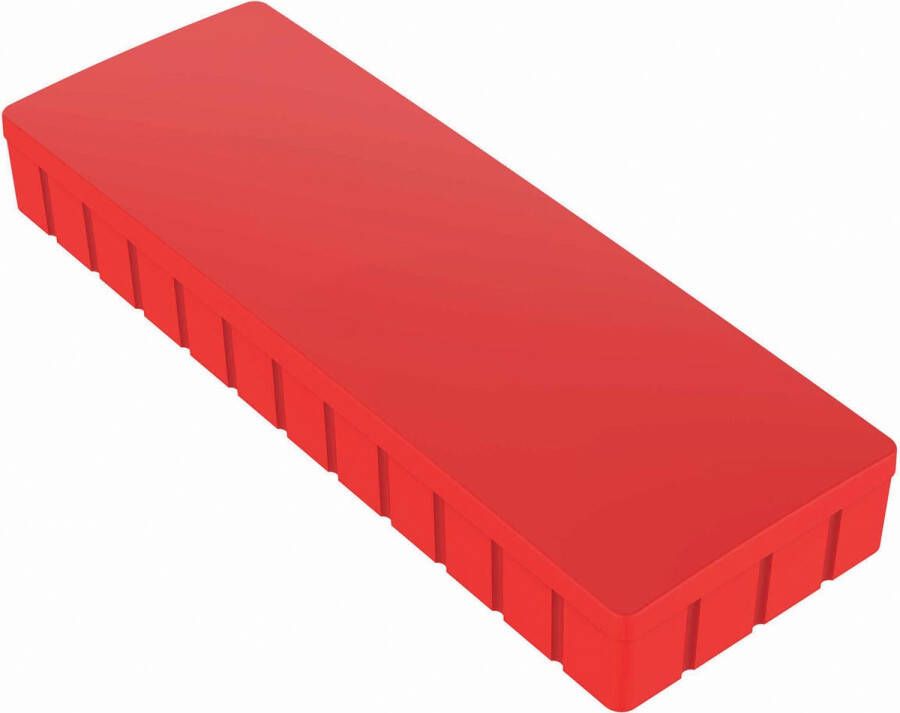Maul magneet Solid rechthoek 54x19mm trekkracht 1kg doos 10 rood 12 stuks - Foto 1