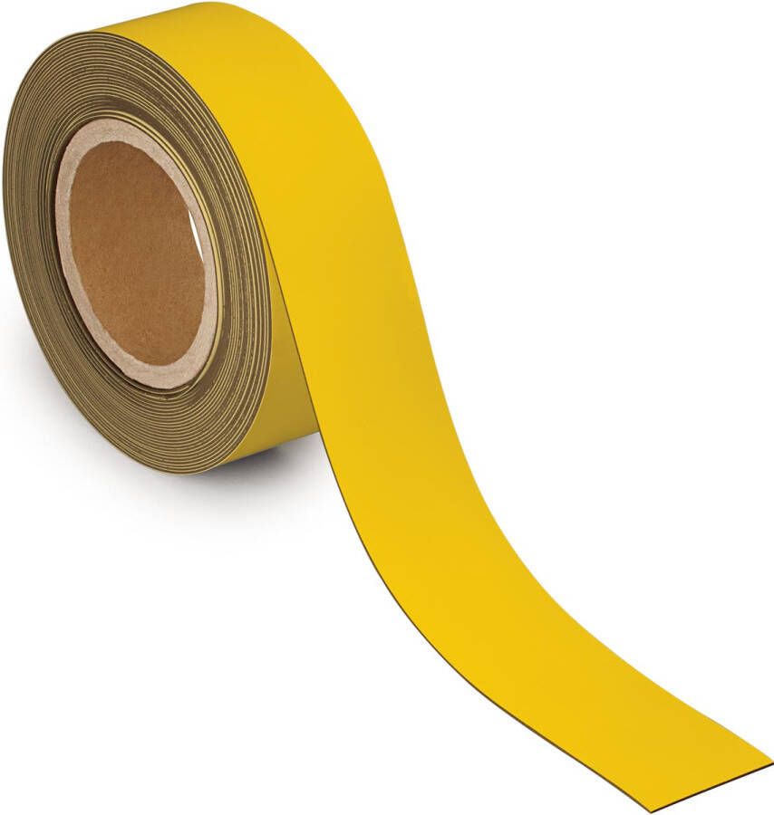 Maul magnetisch etiketband beschrijf- en wisbaar 10mtx50mm geel