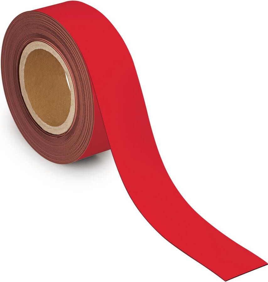 Maul magnetisch etiketband beschrijf- en wisbaar 10mtx50mm rood