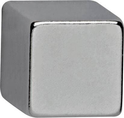 Maul neodymium kubusmagneet 10 x 10 x 10 mm trekkracht 3 8 kg zilver blister van 4 stuks