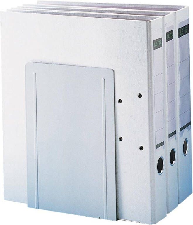 Maul ordner- boekensteun metaal 24X16x24cm grijs set van 2 stuks