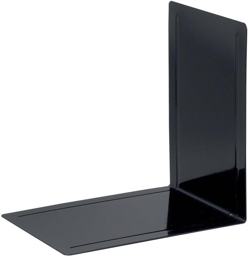 Maul ordner- boekensteun metaal 24X16x24cm zwart set van 2 stuks