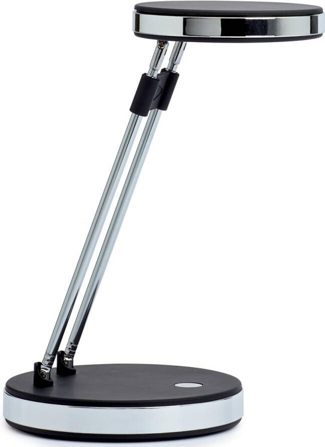 Maul puck bureaulamp LED op voet verschuifbaar in hoogte daglicht wit licht zwart