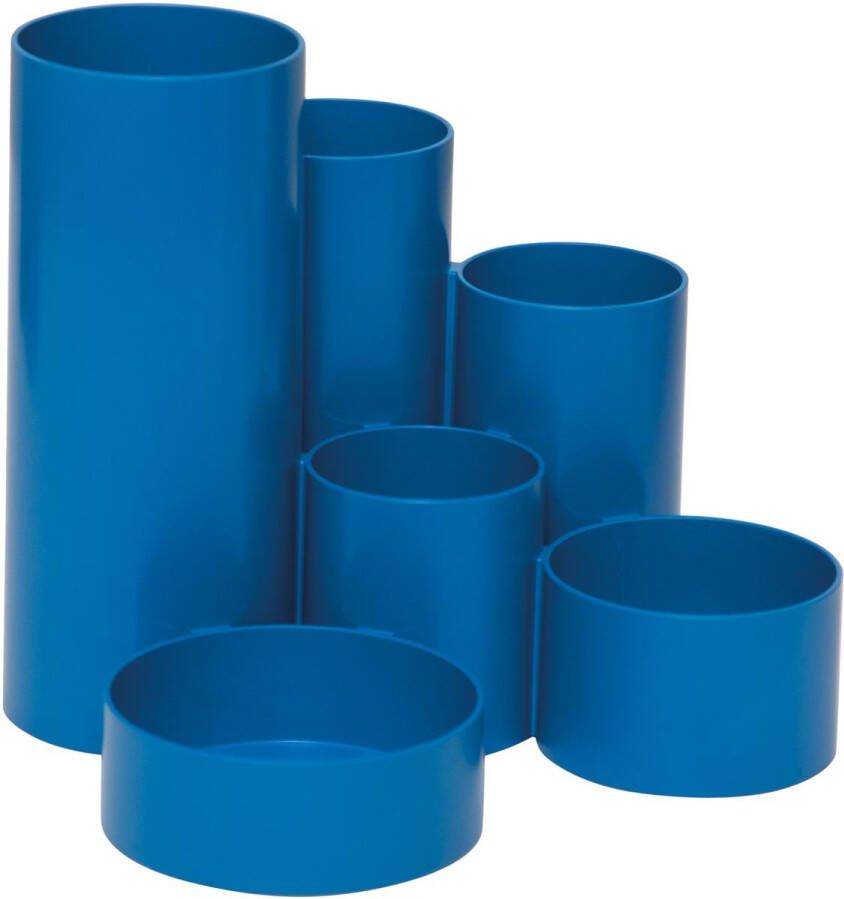 Maul tubo pennenbak 6 vaks Ø 15 x 12 5 cm voor 85% uit gerecycleerd PS blauw