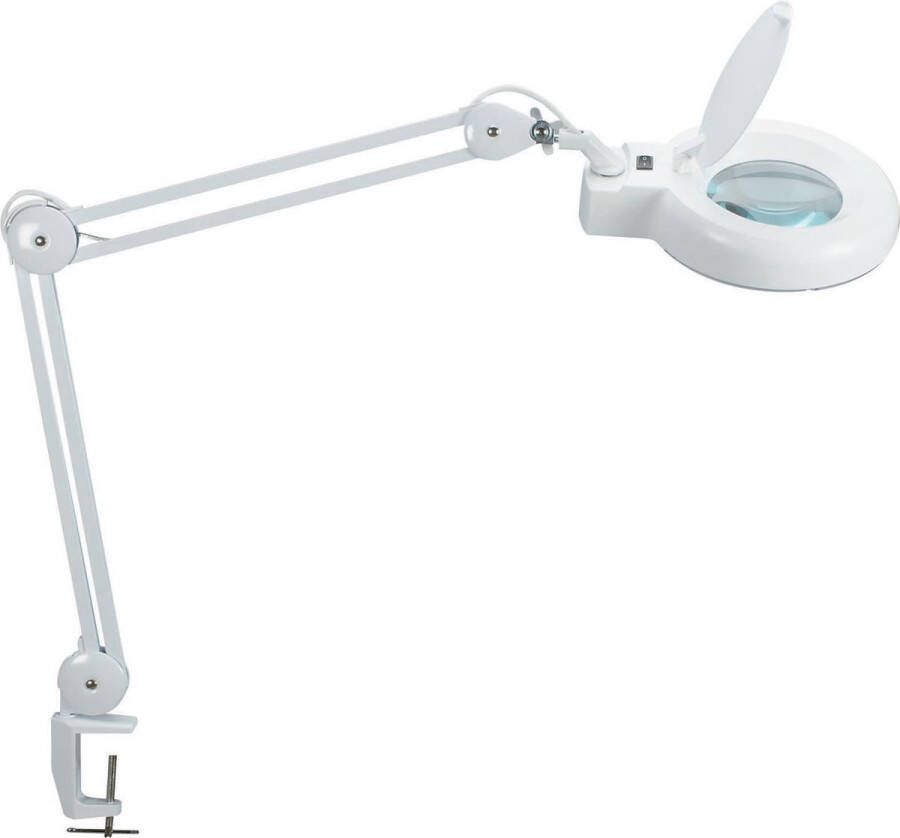 Maul viso loeplamp LED met tafelklem 6.3cm armlengte 2x31cm 3 dioptrielens opp 144cm2 wit