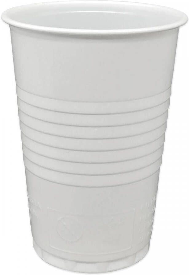 Merkloos Automaatbeker Copacto uit polystyreen voor warme dranken 180 ml wit pak van 100 stuks