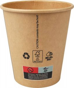 Conpax Beker uit karton (altijd koffie) 250 ml diameter 90 mm pak van 50 stuks