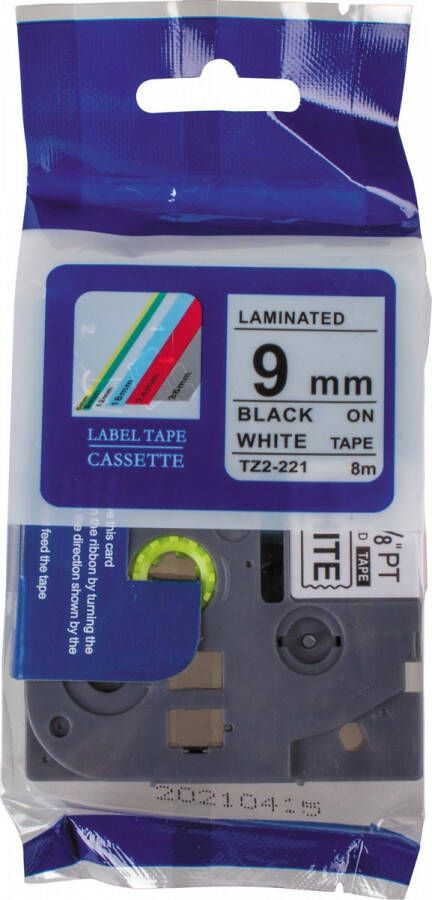 Merkloos Compatible tape voor Brother P touch 9 mm zwart op wit