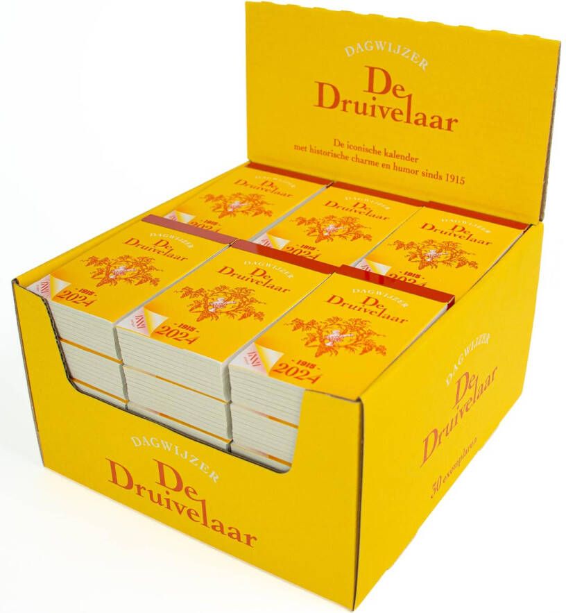 Merkloos Dagblokkalender De Druivelaar 2025 display van 30 stuks