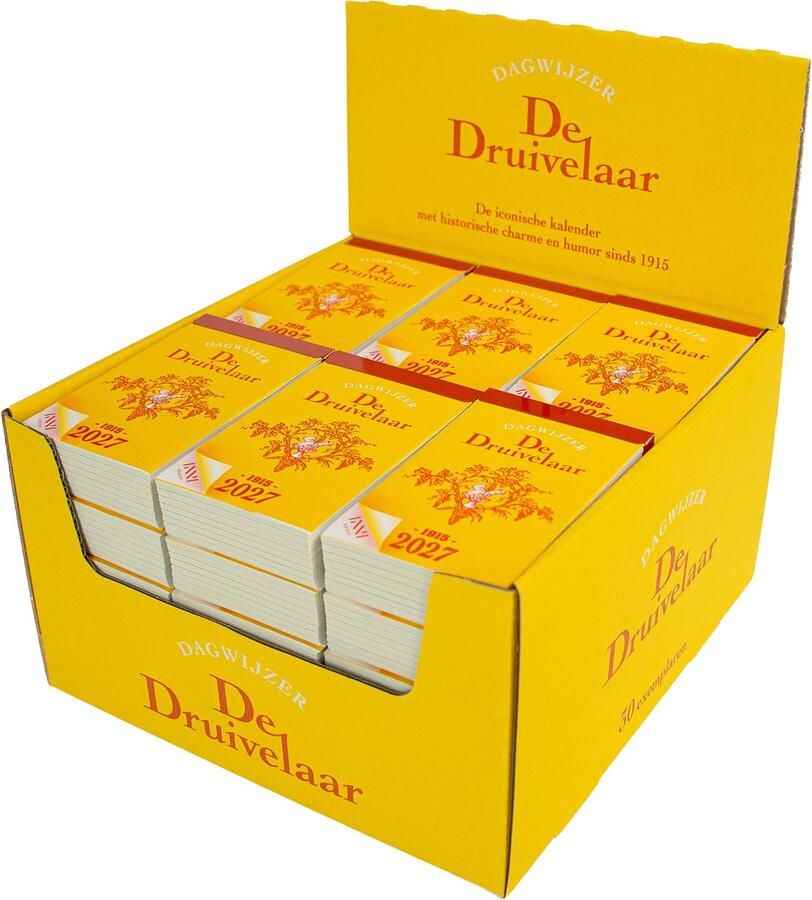 Merkloos Dagblokkalender De Druivelaar 2024 display van 30 stuks - Foto 1